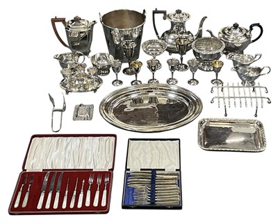 Lot 1021 - A quantity of assorted silver plated items...