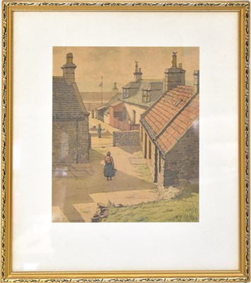 Lot 591 - P. F. ANSON; pen and ink wash, 'Harbour Head,...