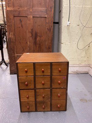 Lot 37 - A miniature pine collector's chest, height 40cm.