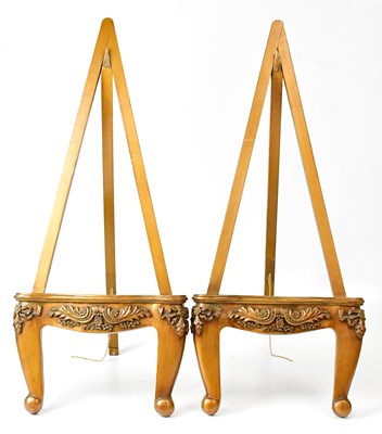 Lot 528 - A pair of modern gold painted wooden tabletop...