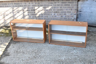 Lot 77 - A pair of mid century wall units with glazed...