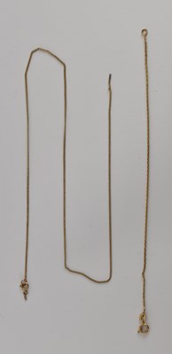 Lot 1434 - A 9ct gold necklace (af) and a 9ct gold...
