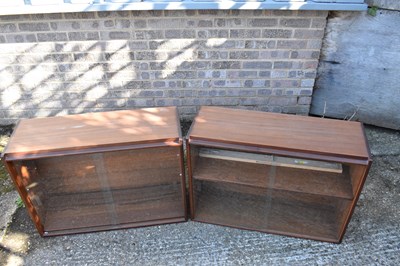 Lot 76 - A pair of mid century wall units with glazed...