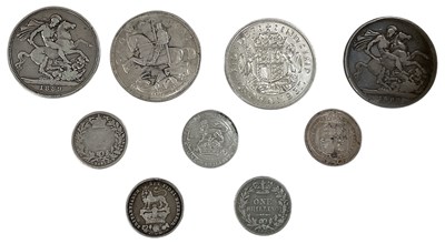 Lot 1675 - Various coins with silver content including...