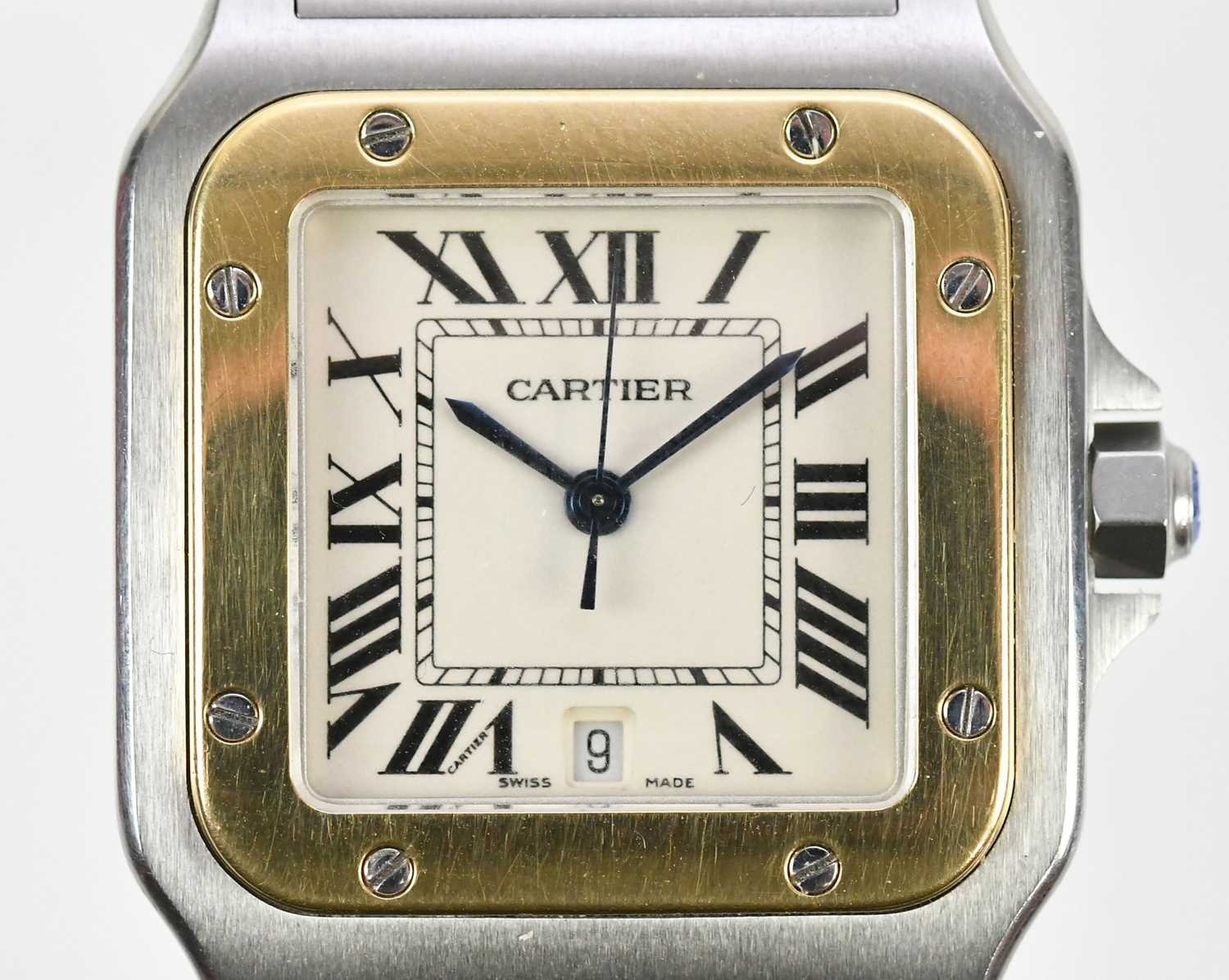 Lot 551 - CARTIER; a gentleman's bi-metal Santos...
