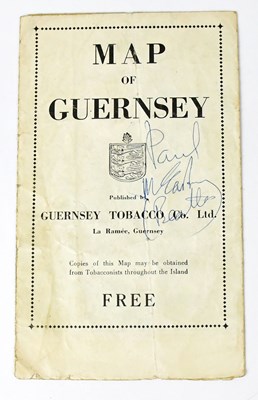 Lot 318 - PAUL MCCARTNEY; a vintage map of Guernsey...