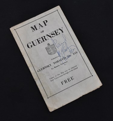 Lot PAUL MCCARTNEY; a vintage map of Guernsey...