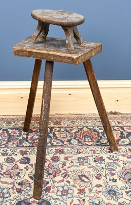 Lot 2985 - A 19th century provincial rustic three leg...