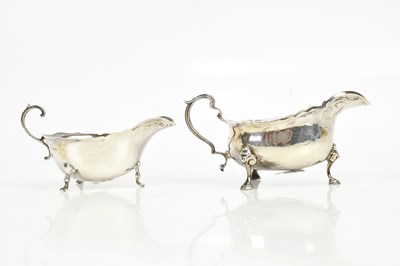 Lot 2347 - F C RICHARDS; a hallmarked silver sauceboat,...
