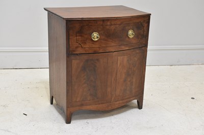 Lot 1197 - A 19th century mahogany bowfronted commode...