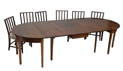 Lot 1075 - A George III mahogany D-end dining table with...