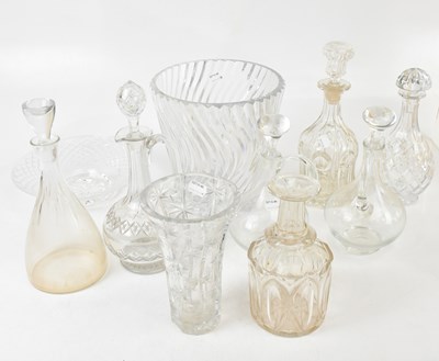 Lot 1727 - A collection of cut glass including a large...