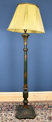 Lot 3007 - A 1920s chinoiserie standard lamp decorated...