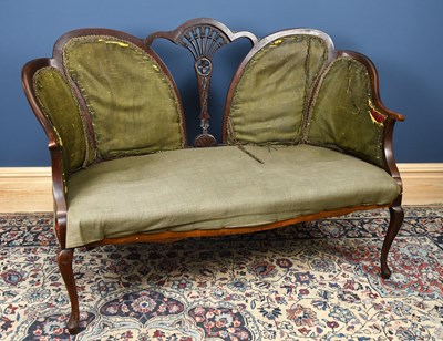 Lot 2788 - An Edwardian carved mahogany salon settee,...