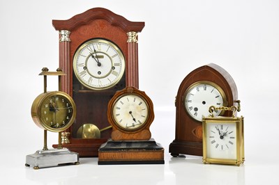 Lot 1279 - A collection of clocks comprising two mantel...