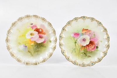 Lot 1630 - ROYAL DOULTON; two hand painted cabinet plates...