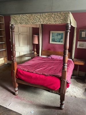 Lot 2937 - A 19th century oak four poster bed, with...