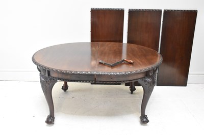 Lot 1190 - A Victorian mahogany extending dining table,...