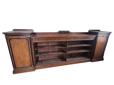 Lot 1077 - A 19th century mahogany and ebonised sideboard,...