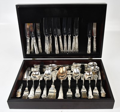 Lot 2022 - A mahogany cased canteen of silver plated...