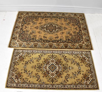Lot 1255 - A modern yellow ground wool Caucasian rug, 194...