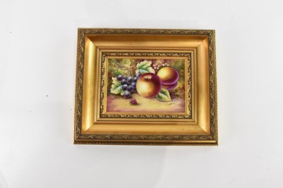 Lot 1664 - JAMES SKERRETT; hand painted ceramic plaque in...