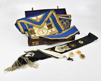 Lot 1346 - MASONIC INTEREST; a collection of regalia...