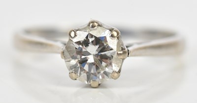 Lot 323 - A white metal diamond set solitaire dress ring,...
