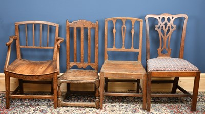 Lot 2984 - A George III fruit wood chair, with solid seat...