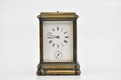 Lot 1275 - A 19th century brass repeating carriage clock,...