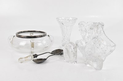 Lot 1731 - An early 20th century clear glass salad bowl...