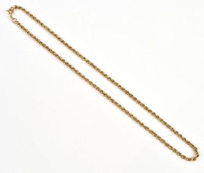 Lot 265 - A 9ct yellow gold rope twist necklace, approx...