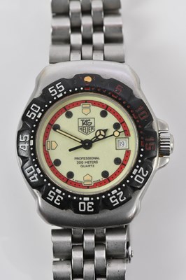 Lot 616 - TAG HEUER; a lady's stainless steel quartz...