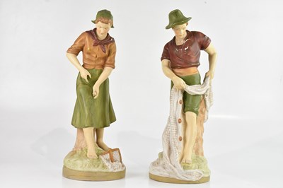 Lot 1618 - ROYAL DUX; a large pair of figures...