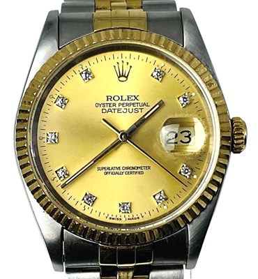 Lot ROLEX; a gentleman's bimetallic Datejust...