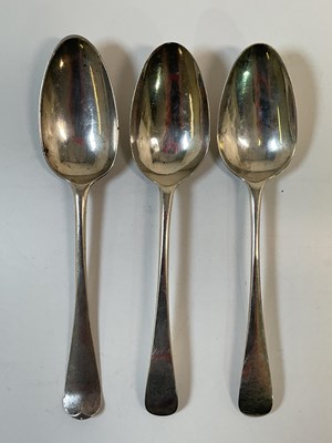 Lot 555 - Three 18th century hallmarked silver...
