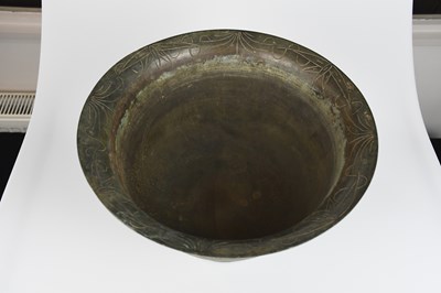 Lot 2126 - A 20th century Chinese bronze bowl, cast with...