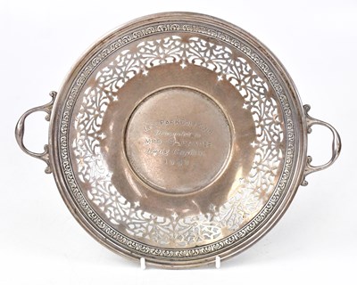 Lot 762 - A small twin-handled salver with pierced...