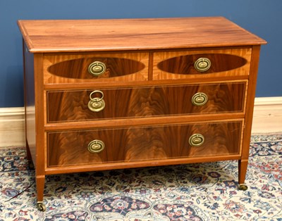 Lot 2844 - An Edwardian inlaid mahogany chest of two...