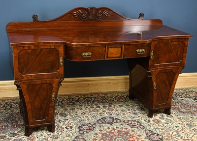 Lot 2734 - A Regency mahogany pedestal sideboard, with an...