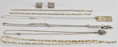 Lot 1531 - A group of 925 silver and white metal...