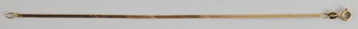 Lot 1525 - A 9ct yellow gold flat link semi-rigid...