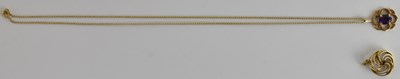 Lot 1396 - A yellow metal fine link necklace, length...