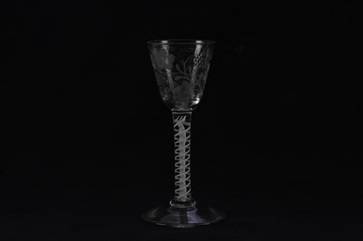 Lot 1722 - An 18th century English wine glass, the bowl...