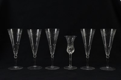 Lot 1740 - WEBB; a late 19th century wheel cut liqueur...