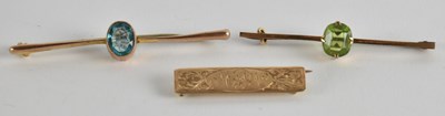 Lot 1481 - Three gold brooches comprising two 9ct...