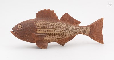Lot 205 - BEN BATES; a stoneware sculpture of a fish...