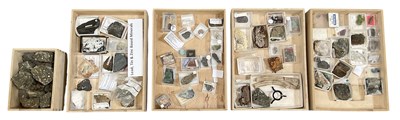 Lot 291 - GEOLOGY/MINERALOGY; five wooden trays...
