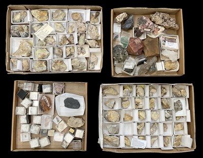 Lot 289 - GEOLOGY/MINERALOGY; four trays containing a...