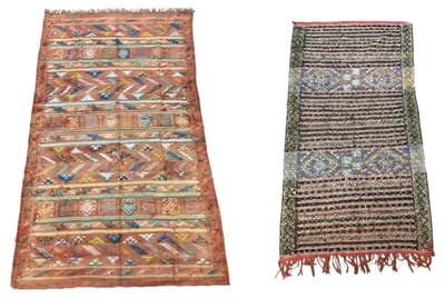 Lot 65 - A large vintage Moroccan woollen kilim, with...